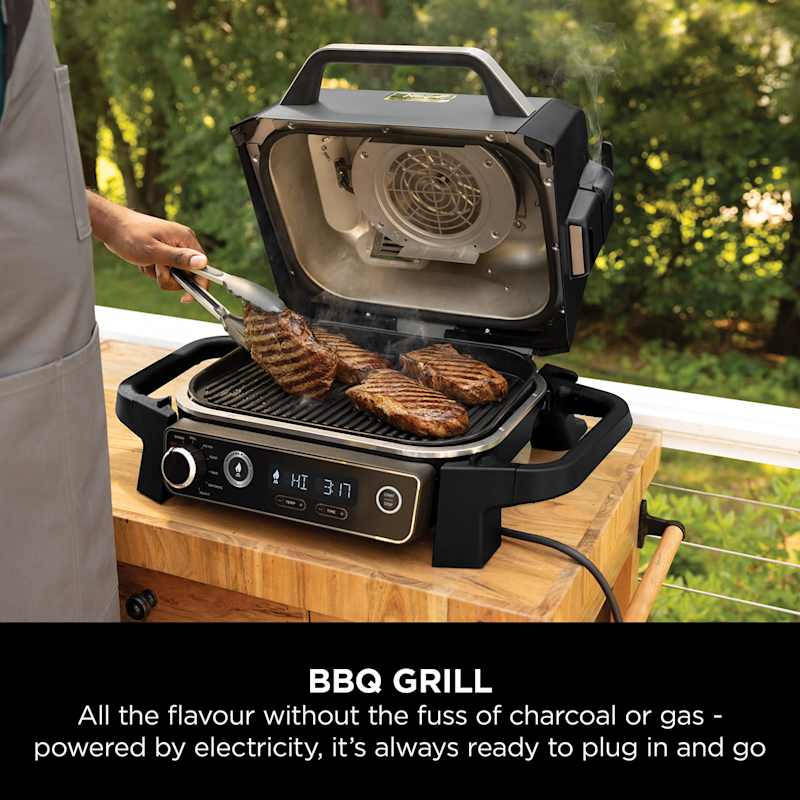 Ninja Woodfire Electric BBQ Grill & Smoker with Stand & Cover