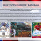 2026 Topps Chrome Baseball Hobby Box (Presale 7/22)