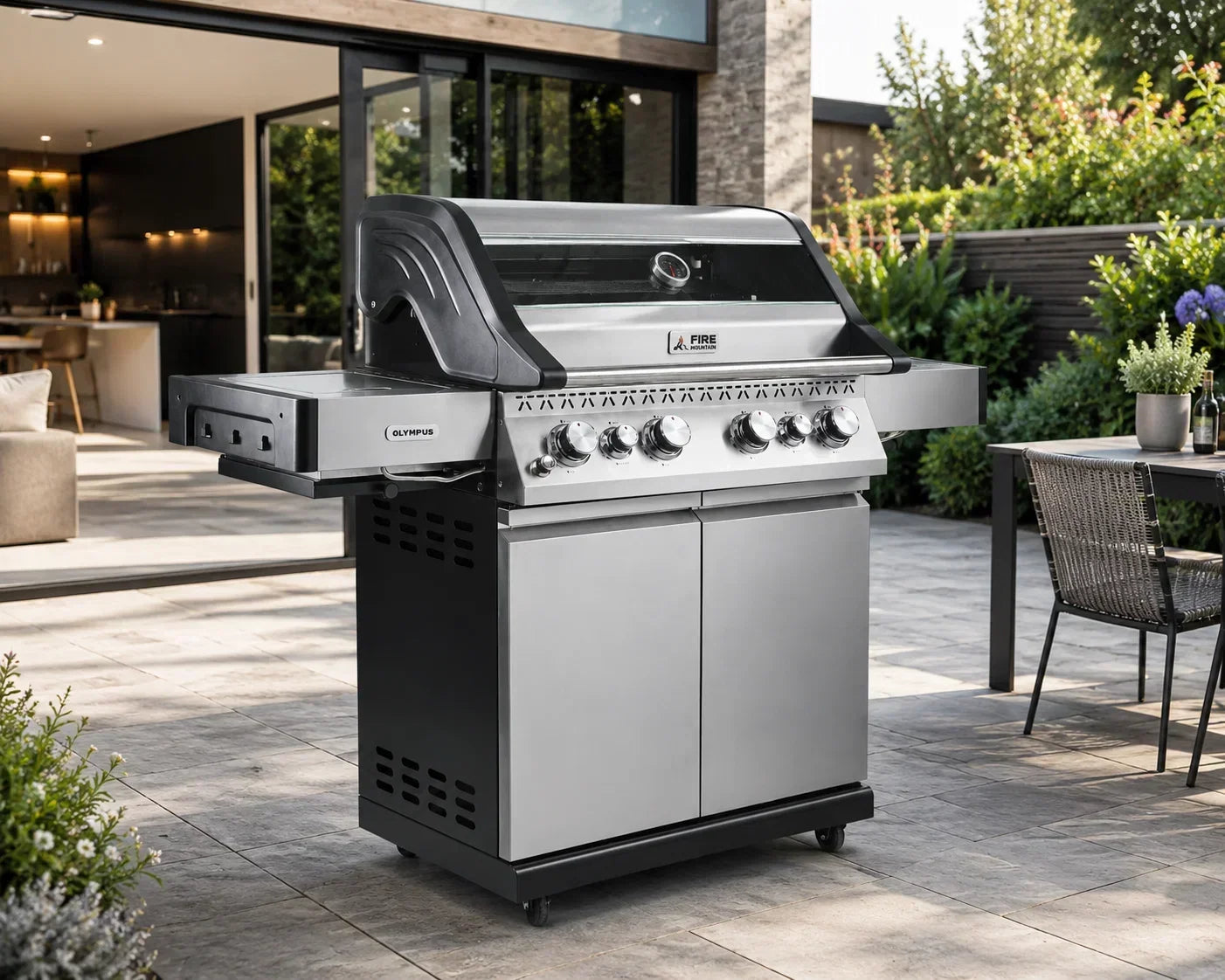 Fire Mountain Olympus 6-Burner Stainless Steel Gas BBQ
