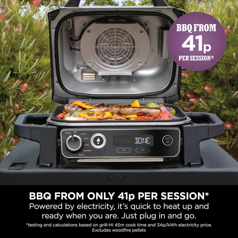 Ninja Woodfire Electric BBQ Grill & Smoker with Stand & Cover