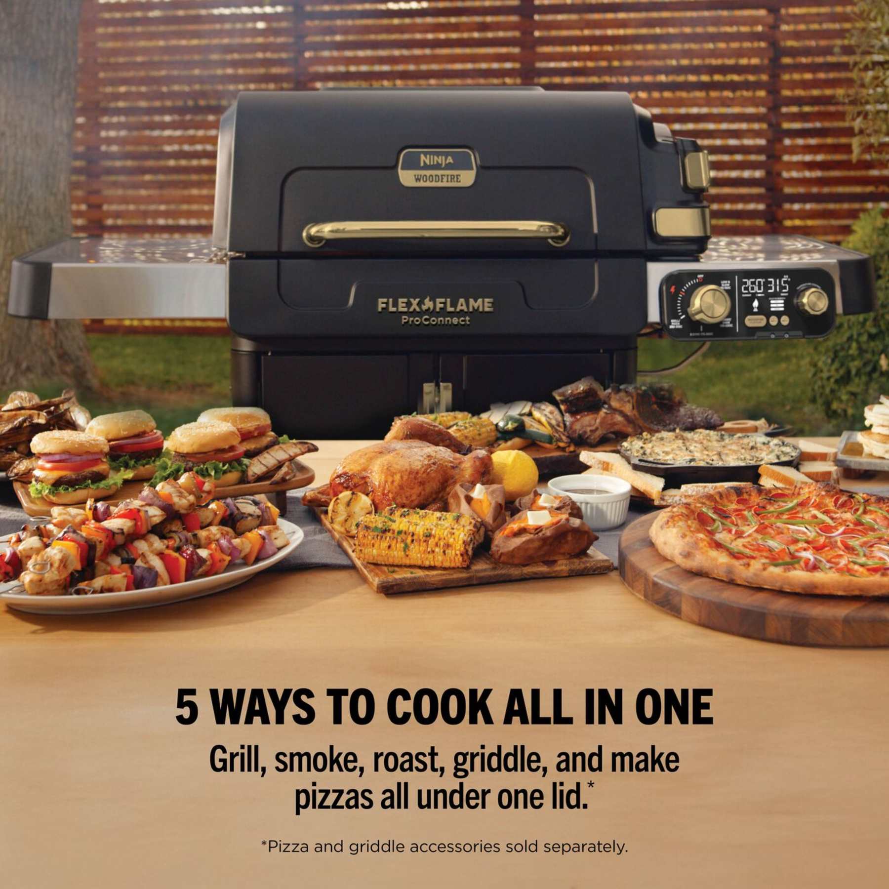 Ninja FlexFlame ProConnect Gas BBQ Ultimate 5-in-1 Bundle